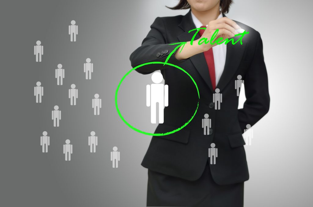 Business woman selected person talent