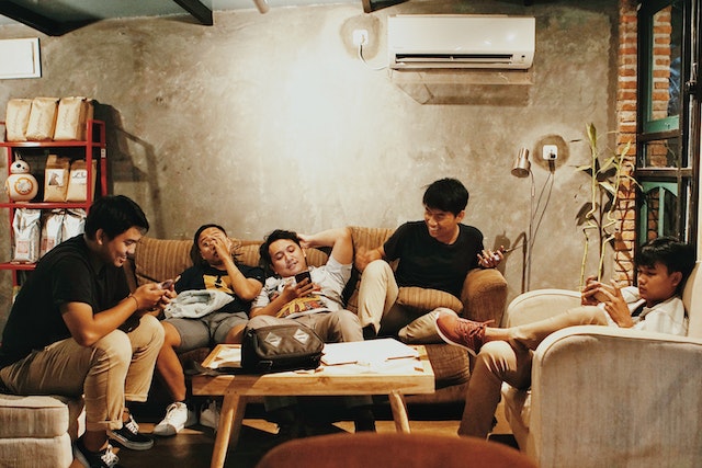 boys in the living room